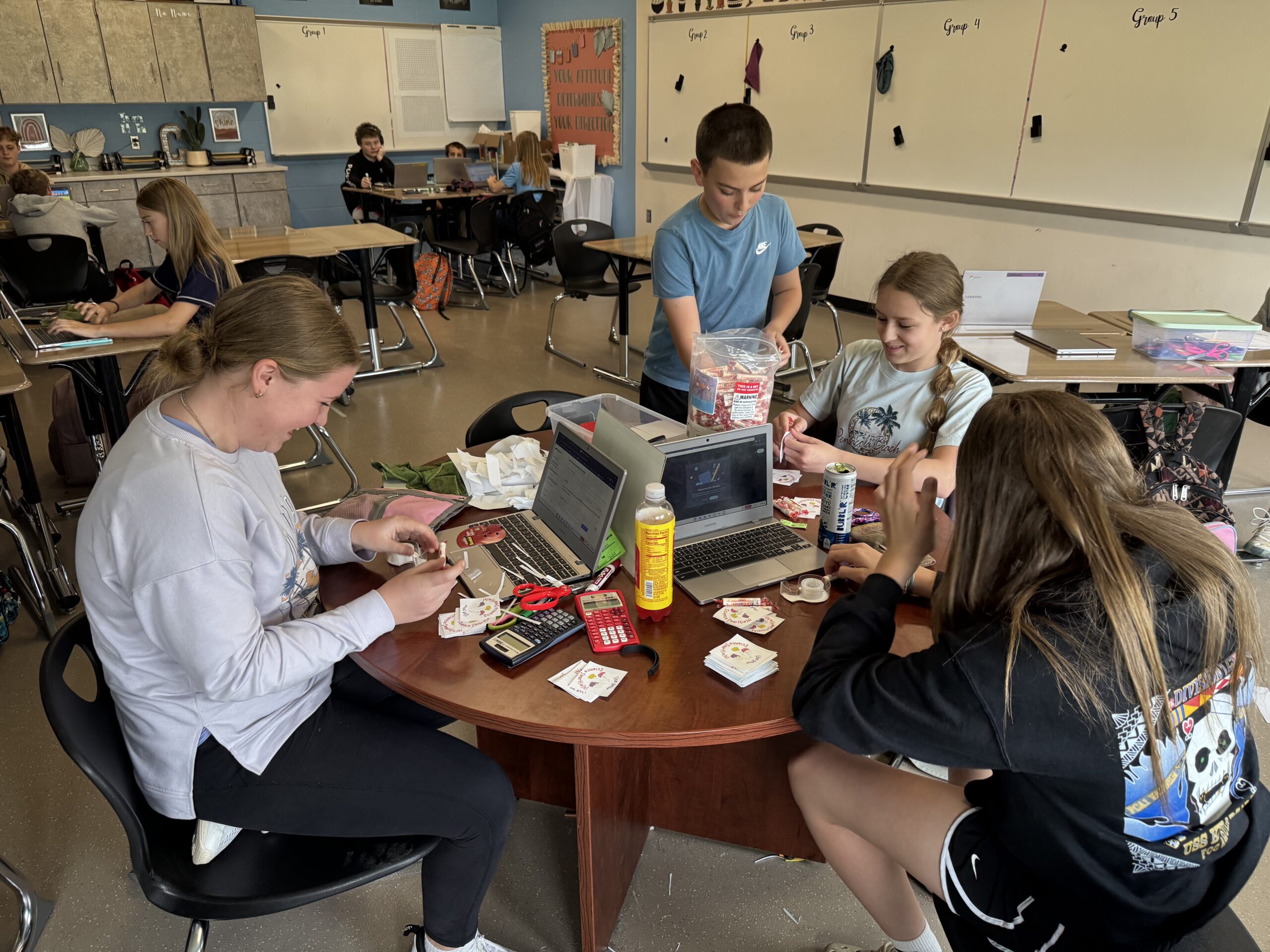 7th Graders Support 8th Grade Science Test Takers with Sweet Encouragement 🍬🧪